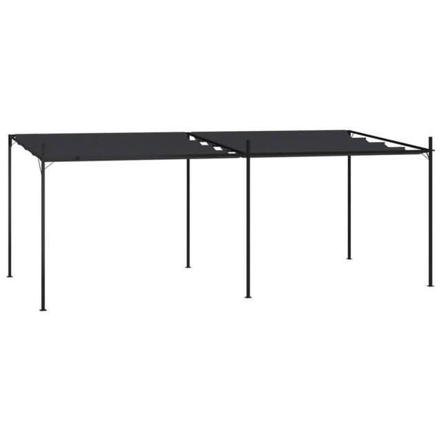 Berkfield Home Gazebo with Retractable Roof 600x300x233 cm Anthracite in Black - Size: 600 x 300 x 233 cm - image 1