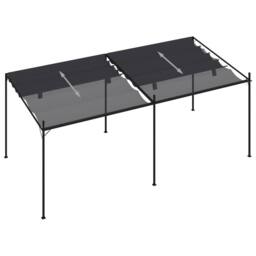Berkfield Home Gazebo with Retractable Roof 600x300x233 cm Anthracite in Black - Size: 600 x 300 x 233 cm - thumbnail 4