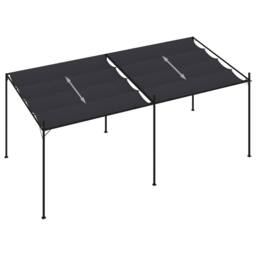Berkfield Home Gazebo with Retractable Roof 600x300x233 cm Anthracite in Black - Size: 600 x 300 x 233 cm - thumbnail 3