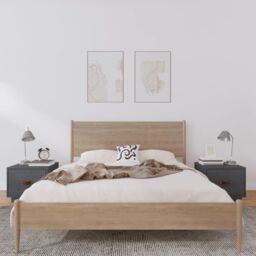 Berkfield Home Bedside Cabinets 2 pcs Grey 40x34x35 cm Solid Wood Pine - Size: 40 x 34 x 35 cm