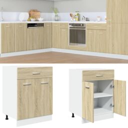 Berkfield Home Drawer Bottom Cabinet Lyon Sonoma Oak 60x46x81.5 cm Engineered Wood in Brown - thumbnail 1