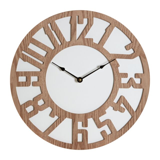 Orsina Vitus Carved Wood Wall Clock in Brown - image 1
