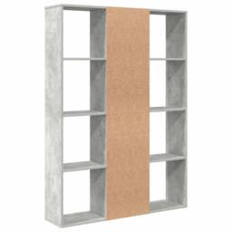 Berkfield Home Room Divider/Book Cabinet Concrete Grey 100x24x140 cm Engineered Wood - Size: 100 x 24 x 140 cm - thumbnail 7