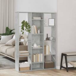 Berkfield Home Room Divider/Book Cabinet Concrete Grey 100x24x140 cm Engineered Wood - Size: 100 x 24 x 140 cm - thumbnail 2