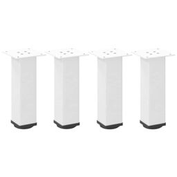 Berkfield Home Coffee Table Legs 4 pcs White 42-44 cm Steel - thumbnail 2