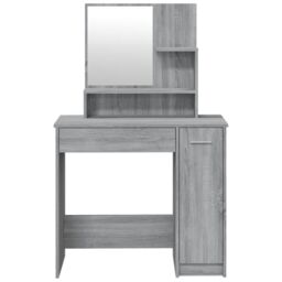 Berkfield Home Dressing Table with Mirror Grey Sonoma 86.5x35x136 cm - thumbnail 6