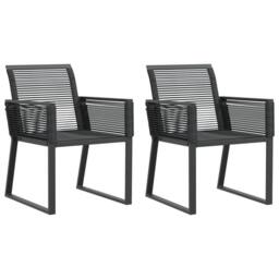 Berkfield Home Beautiful Garden Chairs 2 pcs Black Poly Rattan - thumbnail 3
