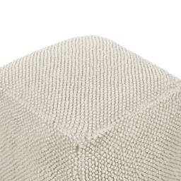 Wyld and Coco Beige Cotton Pouffe 45 x 45 x 45 cm - Square Fabric Ottoman - thumbnail 3