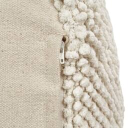 Wyld and Coco Beige Cotton Pouffe 45 x 45 x 45 cm - Square Fabric Ottoman - thumbnail 5