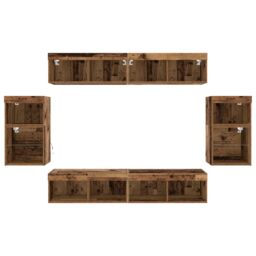 Berkfield Home Floating Shelf 2 pcs Old Wood 40x28.5x40 cm Engineered Wood in Brown - thumbnail 9