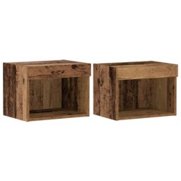 Berkfield Home Floating Shelf 2 pcs Old Wood 40x28.5x40 cm Engineered Wood in Brown - thumbnail 7