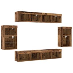 Berkfield Home Floating Shelf 2 pcs Old Wood 40x28.5x40 cm Engineered Wood in Brown - thumbnail 8