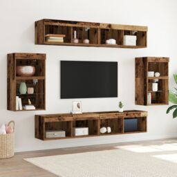 Berkfield Home Floating Shelf 2 pcs Old Wood 40x28.5x40 cm Engineered Wood in Brown - thumbnail 1