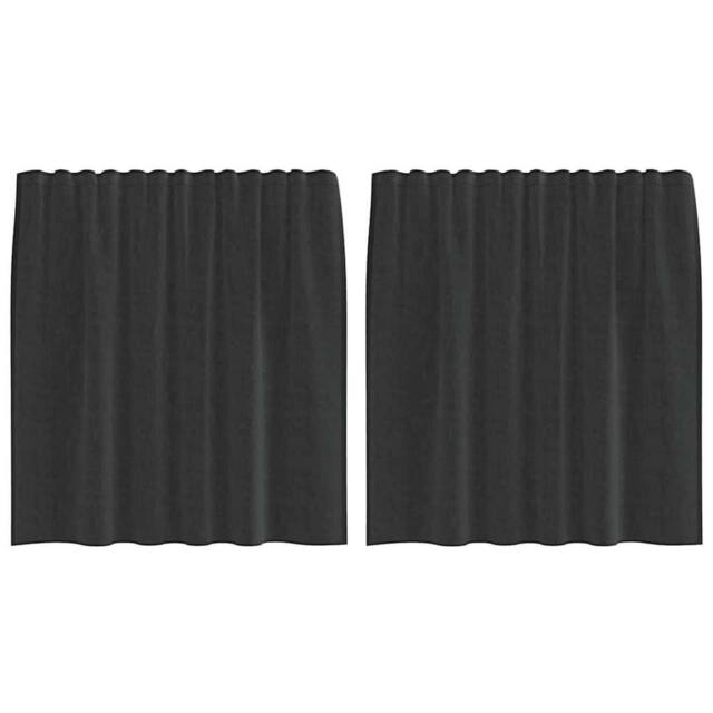 Berkfield Home Voile Curtains with Tab Top 2 pcs Black - image 1