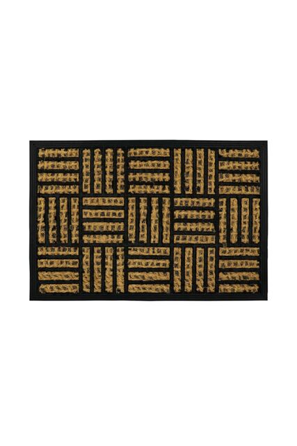 JVL Alba Woven Tuffscrape Doormat 40x60cm Squares in Natural - Size: 40 cm x 60 cm - image 1