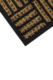 JVL Alba Woven Tuffscrape Doormat 40x60cm Squares in Natural - Size: 40 cm x 60 cm - thumbnail 4