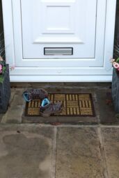 JVL Alba Woven Tuffscrape Doormat 40x60cm Squares in Natural - Size: 40 cm x 60 cm - thumbnail 2