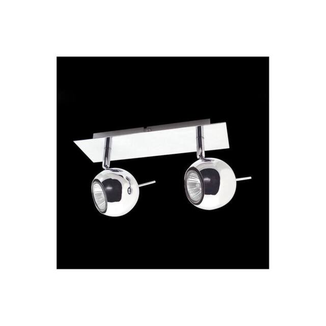 Netlighting Hary Modern 2 Light Twin Ceiling Spotlight GU10 in Silver