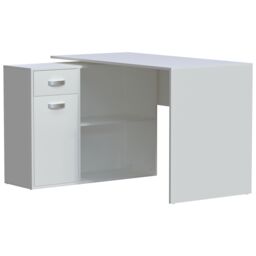 Home Discount Vida Designs Longton Adjustable Computer Desk PC Table Storage Office Study Gaming Furniture in White - thumbnail 7