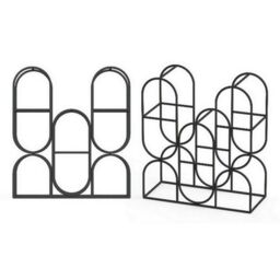 Minster 36cm - 8 Bottle Wine Rack - Cast Iron - L8 x W18 x H33 cm - Black - Size: 1 Pack - thumbnail 1