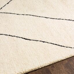 Livabliss Arsenal-Hand Tufted Cream Black Wool Global Living Dining Bedroom Rug - Size: 180 cm x 250 cm - thumbnail 3
