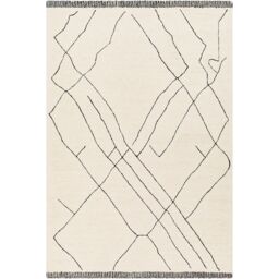 Livabliss Arsenal-Hand Tufted Cream Black Wool Global Living Dining Bedroom Rug - Size: 180 cm x 250 cm - thumbnail 2