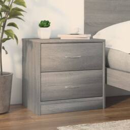 Berkfield Home Classic Bedside Cabinet Grey Sonoma 40x30x40 cm Engineered Wood - Size: 40 x 30 x 40 cm - thumbnail 2