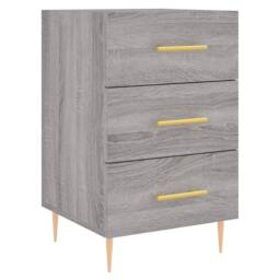 Berkfield Home Modern Bedside Cabinet Grey Sonoma 40x40x66 cm Engineered Wood - Size: 40 x 40 x 66 cm - thumbnail 3