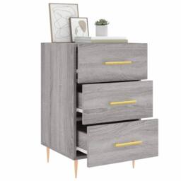 Berkfield Home Modern Bedside Cabinet Grey Sonoma 40x40x66 cm Engineered Wood - Size: 40 x 40 x 66 cm - thumbnail 4