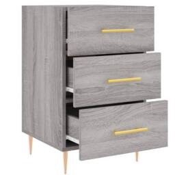Berkfield Home Modern Bedside Cabinet Grey Sonoma 40x40x66 cm Engineered Wood - Size: 40 x 40 x 66 cm - thumbnail 7