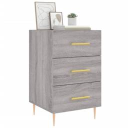 Berkfield Home Modern Bedside Cabinet Grey Sonoma 40x40x66 cm Engineered Wood - Size: 40 x 40 x 66 cm - thumbnail 1