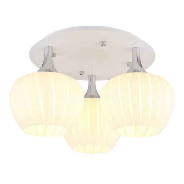 Netlighting Maxy Globe Ceiling Light White Matt Opal Glass Shade 3x E27 - image 1