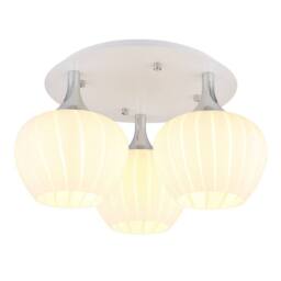 Netlighting Maxy Globe Ceiling Light White Matt Opal Glass Shade 3x E27 - thumbnail 1