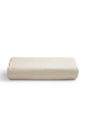 CHRISTY 400TC Luxury Cotton Sateen Plain Dye Bedding Fitted Sheets in Light Beige - Size: Double - thumbnail 2