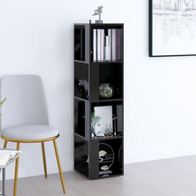 Berkfield Home Corner Cabinet Black 33x33x132 cm Engineered Wood - Size: 33 x 33 x 132 cm - image 1