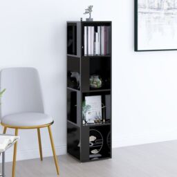 Berkfield Home Corner Cabinet Black 33x33x132 cm Engineered Wood - Size: 33 x 33 x 132 cm