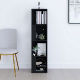 Berkfield Home Corner Cabinet Black 33x33x132 cm Engineered Wood - Size: 33 x 33 x 132 cm - thumbnail 3