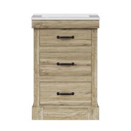 "Teamson Home Donovan 24"" Single Bathroom Vanity with Integrated Square Sink & Two Drawers in Brown"