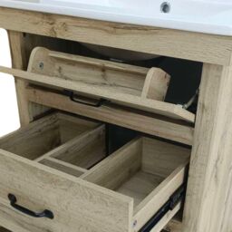 "Teamson Home Donovan 24"" Single Bathroom Vanity with Integrated Square Sink & Two Drawers in Brown" - thumbnail 5