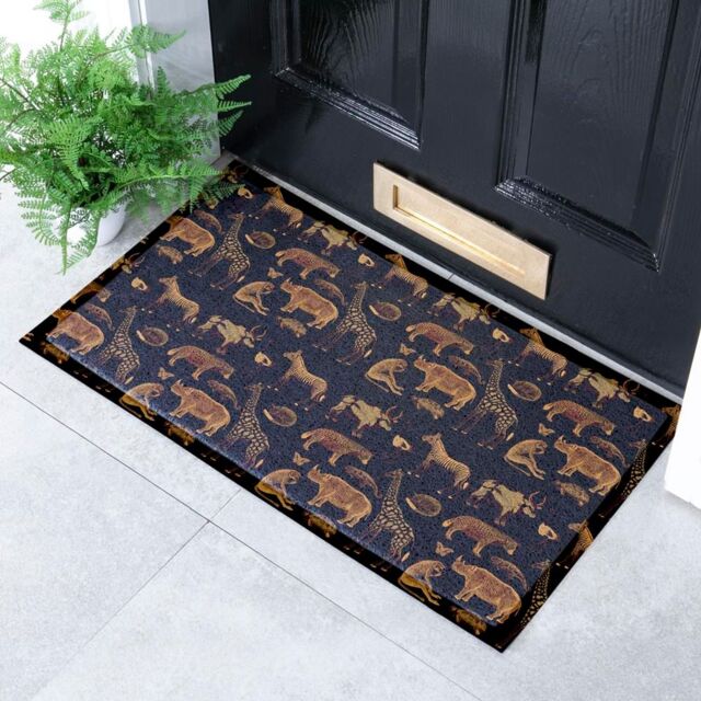 Artsy Mats African Animal Pattern Indoor & Outdoor Doormat - 70x40cm - Size: 40 cm x 70 cm - image 1