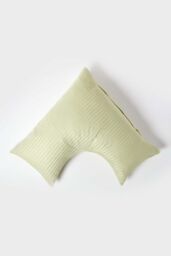 Homescapes Egyptian Cotton Super Soft V Shaped Pillowcase 330 TC in Green