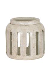 KDMD Tarn Collection Large Sculptural Pillar Candle Holder in White
