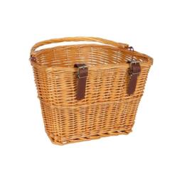 FLAVORA Honey-Bicycle Wicker Shopping Basket with Metal Carry Handle in Natural - Size: 500mm - thumbnail 5