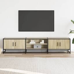 Berkfield Home TV Cabinet Sonoma Oak 180x35x41 cm Engineered Wood in Light Oak - Size: 180 x 35 x 41 cm - thumbnail 3