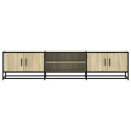 Berkfield Home TV Cabinet Sonoma Oak 180x35x41 cm Engineered Wood in Light Oak - Size: 180 x 35 x 41 cm - thumbnail 4
