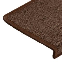 Berkfield Home Carpet Stair Treads 15 pcs 65x21x4 cm Brown - Size: Medium - thumbnail 6