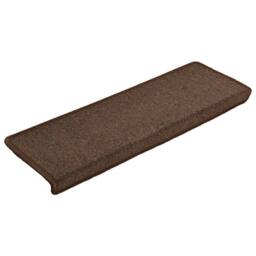 Berkfield Home Carpet Stair Treads 15 pcs 65x21x4 cm Brown - Size: Medium - thumbnail 3