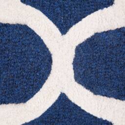 Wyld and Coco Blue Wool Area Rug 80 x 150 cm Hand-Tufted Trellis Quatrefoil - Size: 80 cm x 150 cm - thumbnail 3
