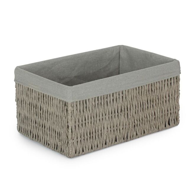 Red Hamper Grey Paper Rope Storage Basket with Grey Cotton Lining - Size: XL - image 1