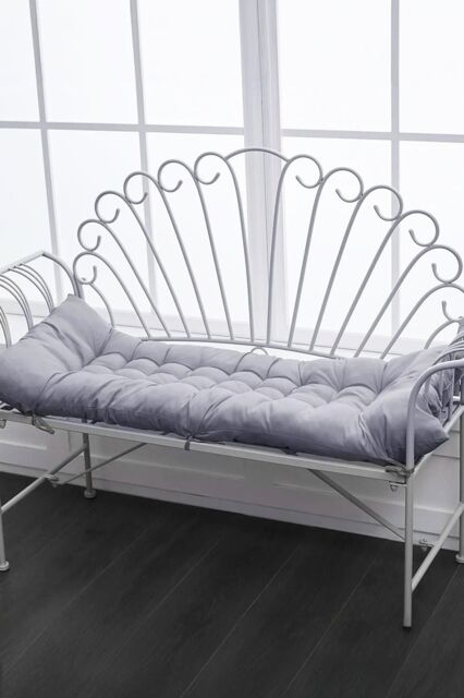 Living and Home 125cm x 48cm Grey Thickened Garden Bench Seat Cushion - Size: 125 cm x 48 cm - image 1